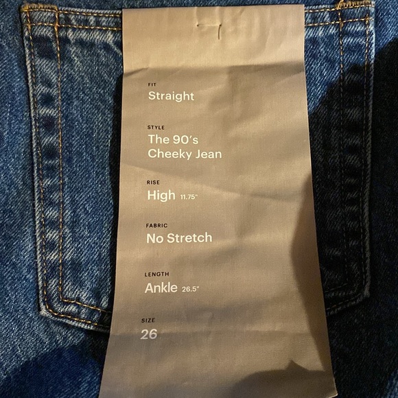 Everlane The 90’s Cheeky Jean No Stretch Ankle  in Northridge SZ 26 NEW - Picture 6 of 14